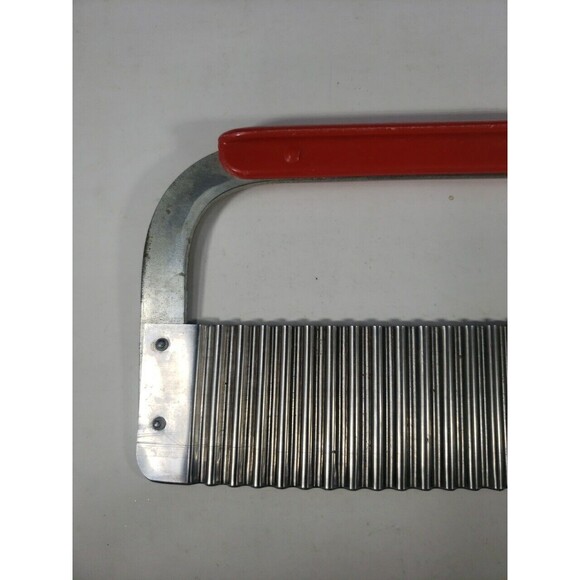 Vintage Huot Serrater Meat Tenderizer Red Plastic Handle Stainless Steel USA MCM - Picture 2 of 11